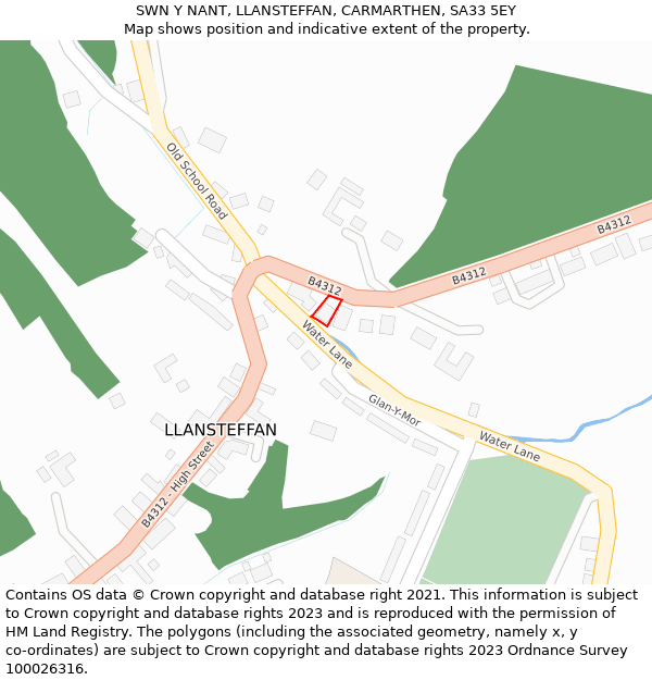 SWN Y NANT, LLANSTEFFAN, CARMARTHEN, SA33 5EY: Location map and indicative extent of plot