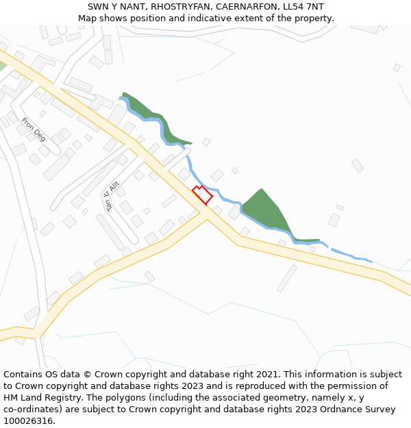 SWN Y NANT, RHOSTRYFAN, CAERNARFON, LL54 7NT: Location map and indicative extent of plot