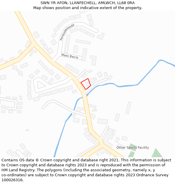 SWN YR AFON, LLANFECHELL, AMLWCH, LL68 0RA: Location map and indicative extent of plot