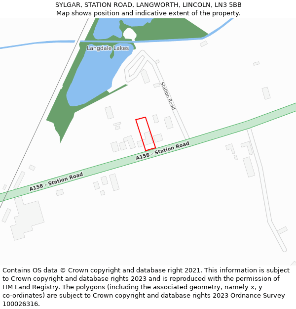 SYLGAR, STATION ROAD, LANGWORTH, LINCOLN, LN3 5BB: Location map and indicative extent of plot