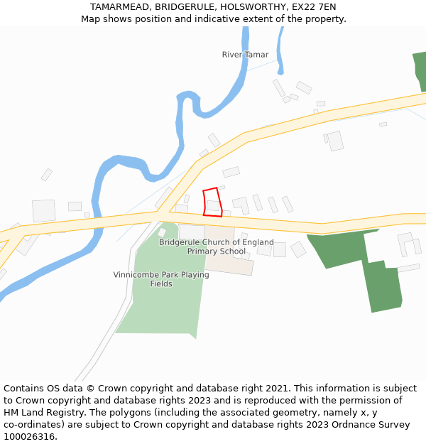 TAMARMEAD, BRIDGERULE, HOLSWORTHY, EX22 7EN: Location map and indicative extent of plot