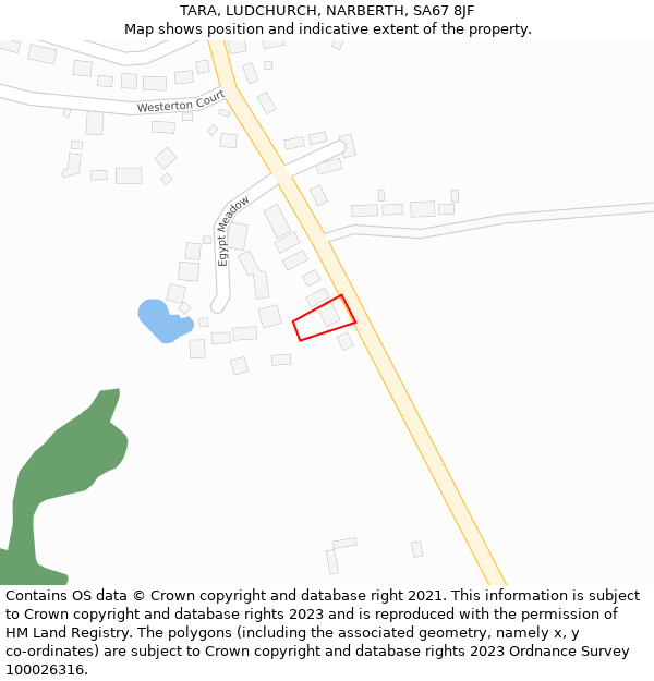 TARA, LUDCHURCH, NARBERTH, SA67 8JF: Location map and indicative extent of plot