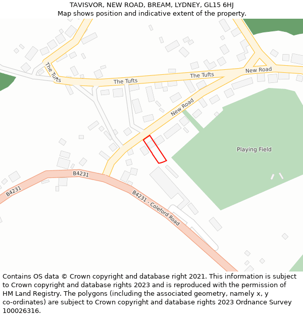 TAVISVOR, NEW ROAD, BREAM, LYDNEY, GL15 6HJ: Location map and indicative extent of plot