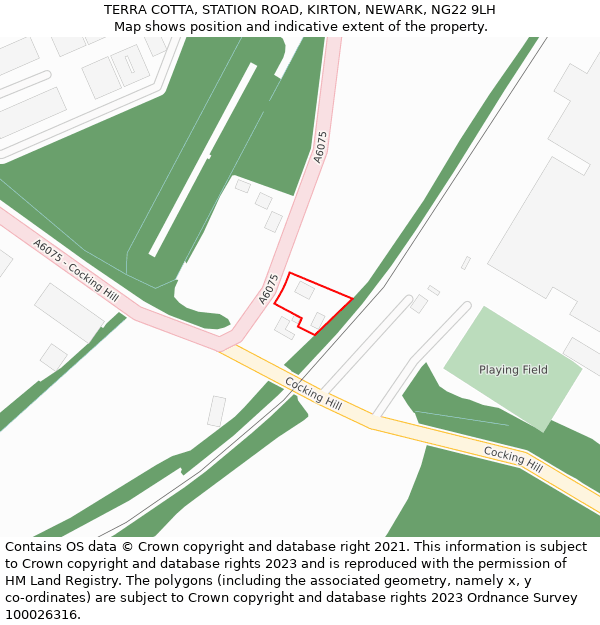 TERRA COTTA, STATION ROAD, KIRTON, NEWARK, NG22 9LH: Location map and indicative extent of plot