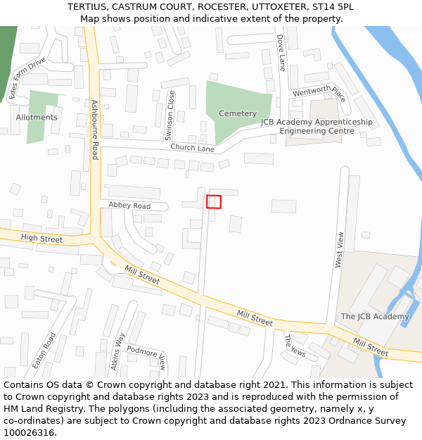 TERTIUS, CASTRUM COURT, ROCESTER, UTTOXETER, ST14 5PL: Location map and indicative extent of plot