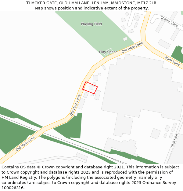 THACKER GATE, OLD HAM LANE, LENHAM, MAIDSTONE, ME17 2LR: Location map and indicative extent of plot
