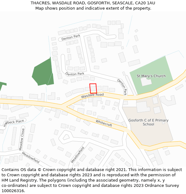 THACRES, WASDALE ROAD, GOSFORTH, SEASCALE, CA20 1AU: Location map and indicative extent of plot