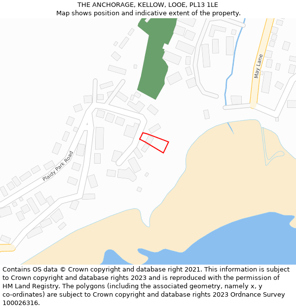 THE ANCHORAGE, KELLOW, LOOE, PL13 1LE: Location map and indicative extent of plot
