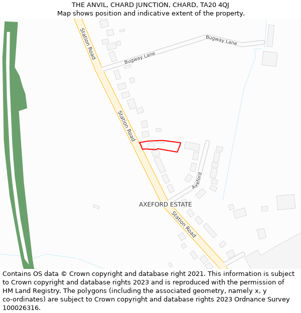THE ANVIL, CHARD JUNCTION, CHARD, TA20 4QJ: Location map and indicative extent of plot
