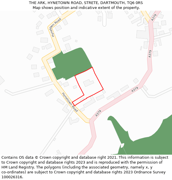 THE ARK, HYNETOWN ROAD, STRETE, DARTMOUTH, TQ6 0RS: Location map and indicative extent of plot