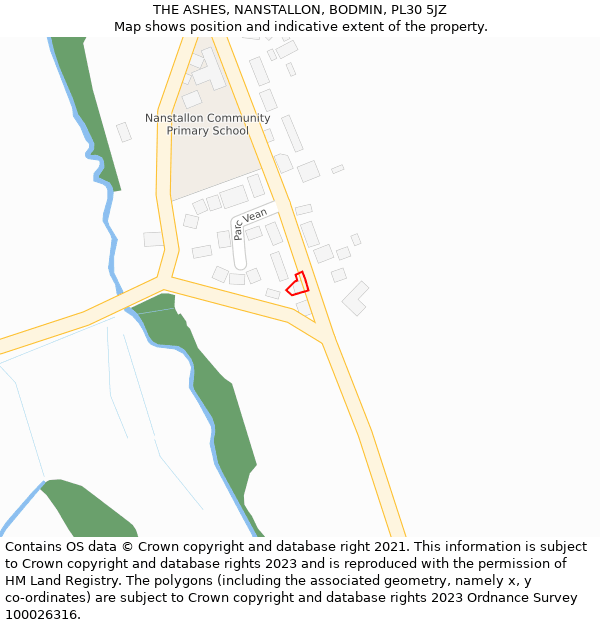 THE ASHES, NANSTALLON, BODMIN, PL30 5JZ: Location map and indicative extent of plot