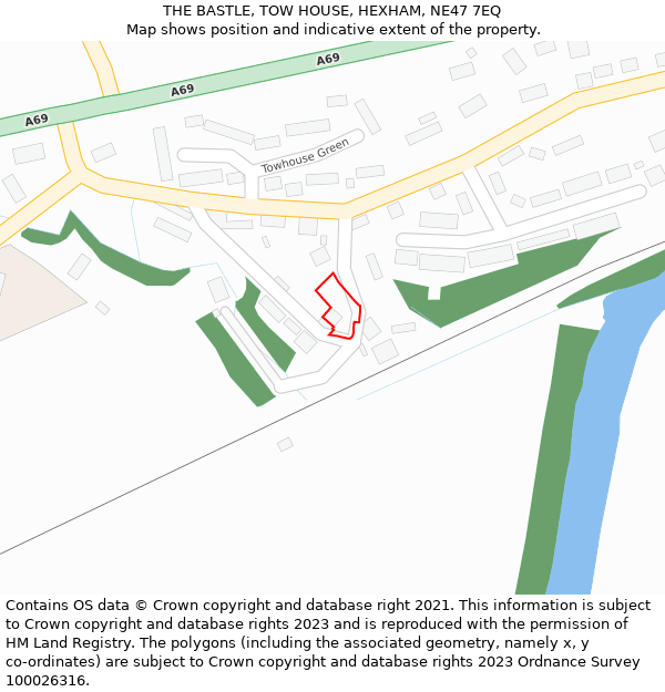 THE BASTLE, TOW HOUSE, HEXHAM, NE47 7EQ: Location map and indicative extent of plot