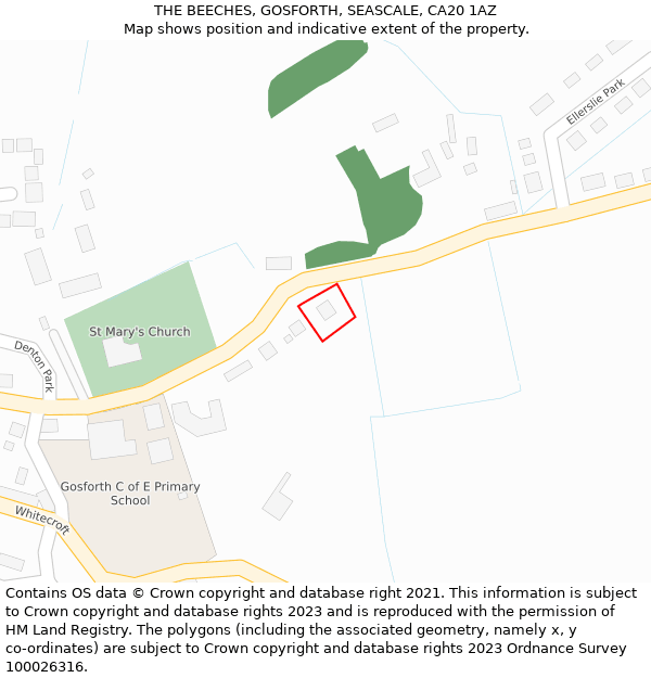 THE BEECHES, GOSFORTH, SEASCALE, CA20 1AZ: Location map and indicative extent of plot