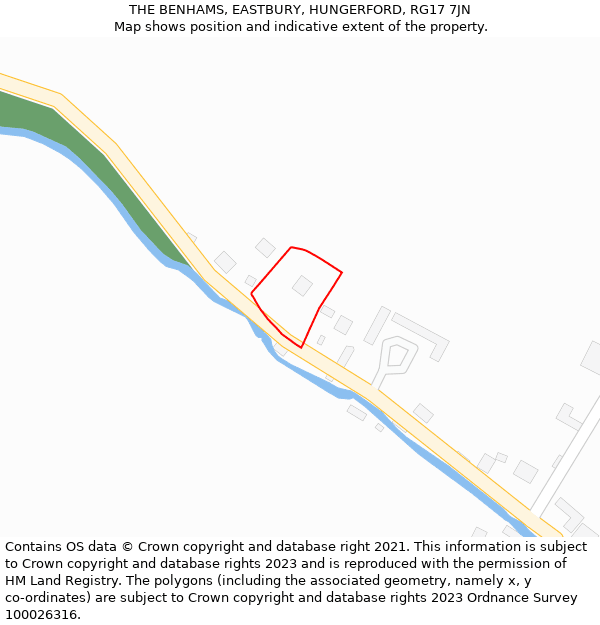 THE BENHAMS, EASTBURY, HUNGERFORD, RG17 7JN: Location map and indicative extent of plot