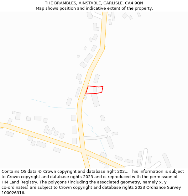 THE BRAMBLES, AINSTABLE, CARLISLE, CA4 9QN: Location map and indicative extent of plot