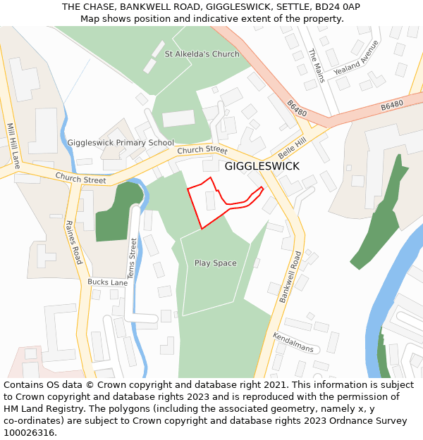 THE CHASE, BANKWELL ROAD, GIGGLESWICK, SETTLE, BD24 0AP: Location map and indicative extent of plot