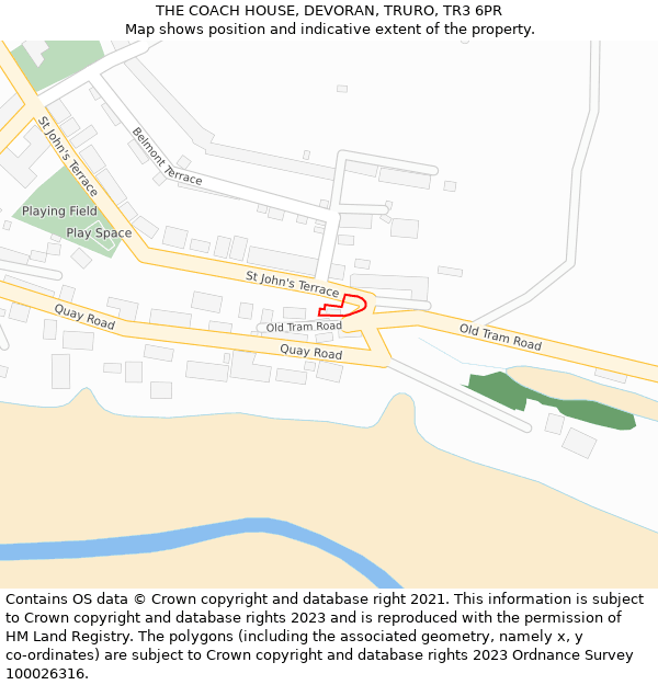 THE COACH HOUSE, DEVORAN, TRURO, TR3 6PR: Location map and indicative extent of plot