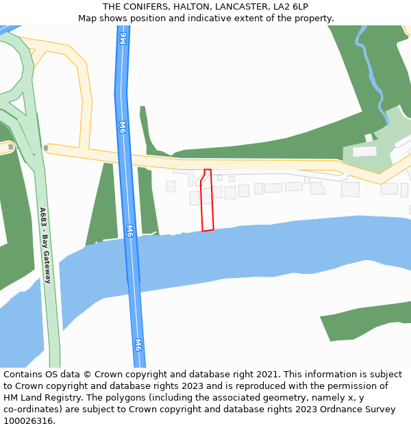 THE CONIFERS, HALTON, LANCASTER, LA2 6LP: Location map and indicative extent of plot