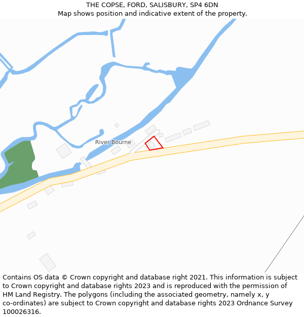 THE COPSE, FORD, SALISBURY, SP4 6DN: Location map and indicative extent of plot