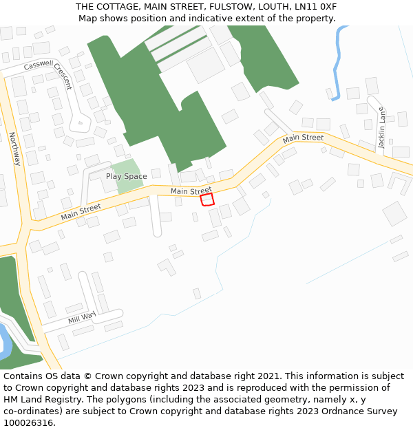 THE COTTAGE, MAIN STREET, FULSTOW, LOUTH, LN11 0XF: Location map and indicative extent of plot