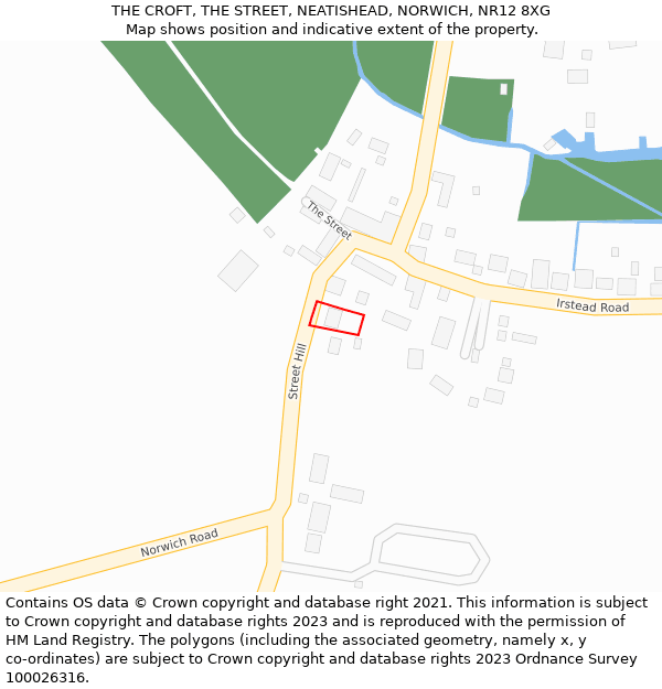 THE CROFT, THE STREET, NEATISHEAD, NORWICH, NR12 8XG: Location map and indicative extent of plot