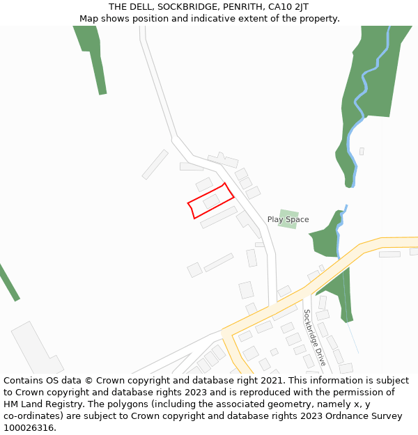 THE DELL, SOCKBRIDGE, PENRITH, CA10 2JT: Location map and indicative extent of plot