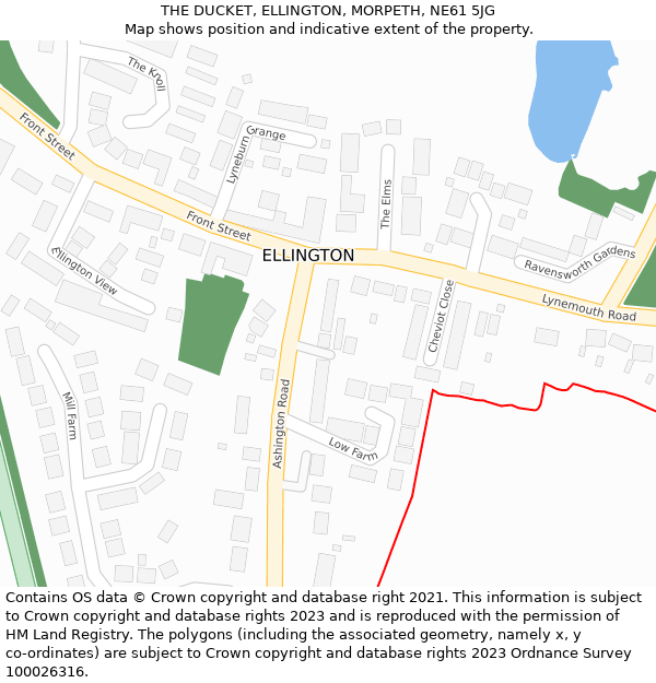 THE DUCKET, ELLINGTON, MORPETH, NE61 5JG: Location map and indicative extent of plot