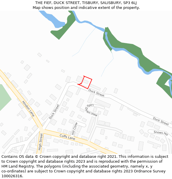 THE FIEF, DUCK STREET, TISBURY, SALISBURY, SP3 6LJ: Location map and indicative extent of plot