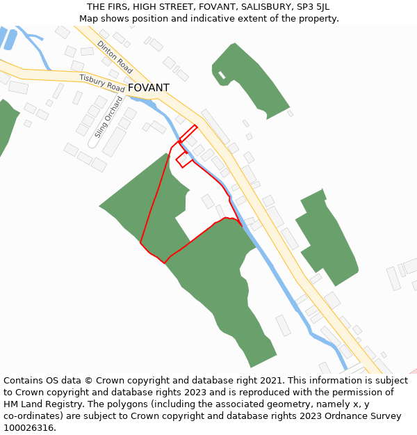 THE FIRS, HIGH STREET, FOVANT, SALISBURY, SP3 5JL: Location map and indicative extent of plot