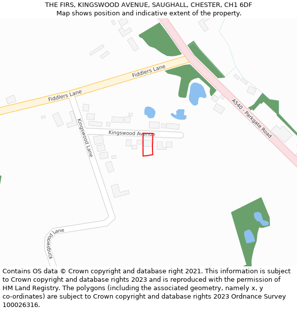 THE FIRS, KINGSWOOD AVENUE, SAUGHALL, CHESTER, CH1 6DF: Location map and indicative extent of plot