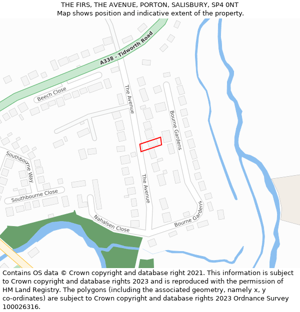 THE FIRS, THE AVENUE, PORTON, SALISBURY, SP4 0NT: Location map and indicative extent of plot