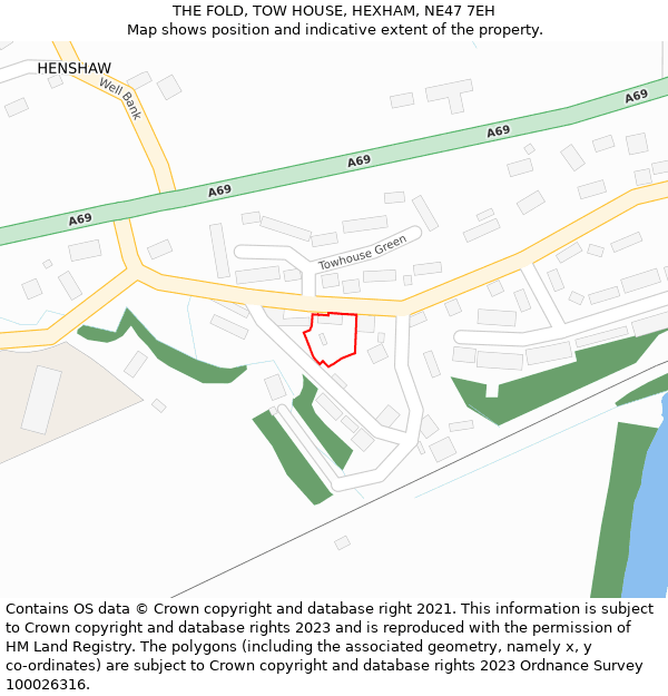 THE FOLD, TOW HOUSE, HEXHAM, NE47 7EH: Location map and indicative extent of plot