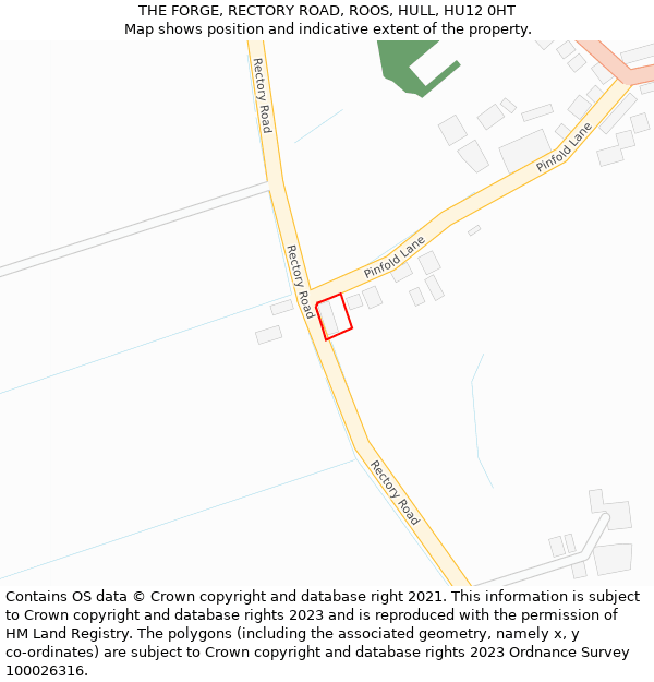 THE FORGE, RECTORY ROAD, ROOS, HULL, HU12 0HT: Location map and indicative extent of plot