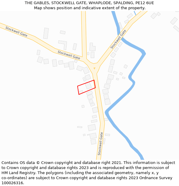 THE GABLES, STOCKWELL GATE, WHAPLODE, SPALDING, PE12 6UE: Location map and indicative extent of plot