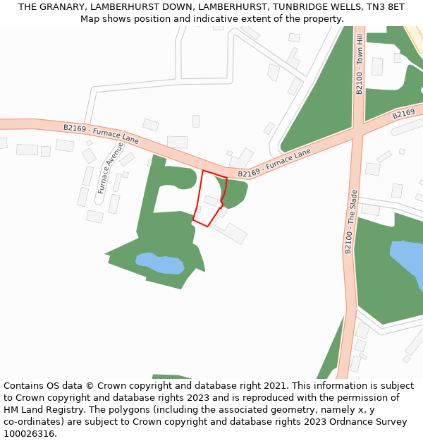 THE GRANARY, LAMBERHURST DOWN, LAMBERHURST, TUNBRIDGE WELLS, TN3 8ET: Location map and indicative extent of plot