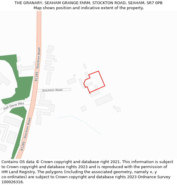 THE GRANARY, SEAHAM GRANGE FARM, STOCKTON ROAD, SEAHAM, SR7 0PB: Location map and indicative extent of plot
