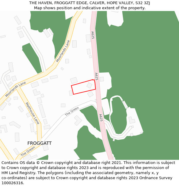 THE HAVEN, FROGGATT EDGE, CALVER, HOPE VALLEY, S32 3ZJ: Location map and indicative extent of plot