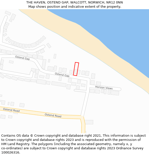 THE HAVEN, OSTEND GAP, WALCOTT, NORWICH, NR12 0NN: Location map and indicative extent of plot