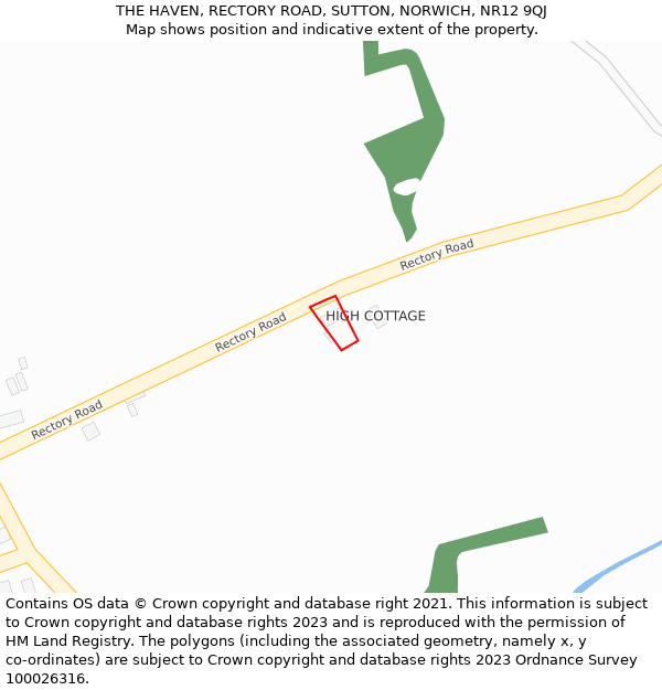 THE HAVEN, RECTORY ROAD, SUTTON, NORWICH, NR12 9QJ: Location map and indicative extent of plot