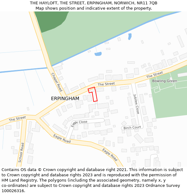 THE HAYLOFT, THE STREET, ERPINGHAM, NORWICH, NR11 7QB: Location map and indicative extent of plot