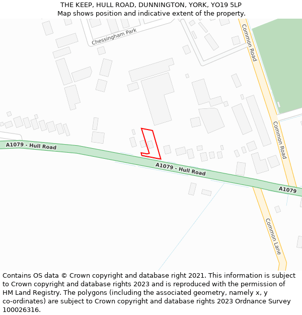THE KEEP, HULL ROAD, DUNNINGTON, YORK, YO19 5LP: Location map and indicative extent of plot
