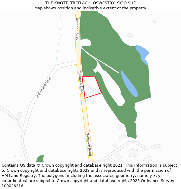 THE KNOTT, TREFLACH, OSWESTRY, SY10 9HE: Location map and indicative extent of plot