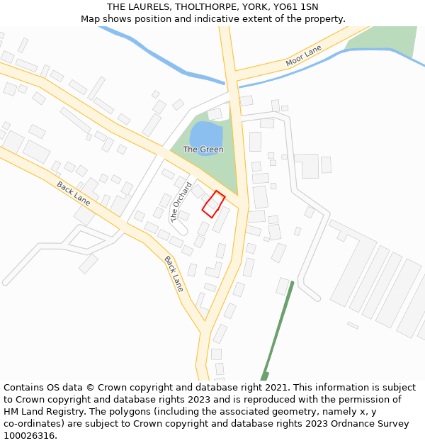 THE LAURELS, THOLTHORPE, YORK, YO61 1SN: Location map and indicative extent of plot