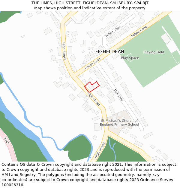 THE LIMES, HIGH STREET, FIGHELDEAN, SALISBURY, SP4 8JT: Location map and indicative extent of plot