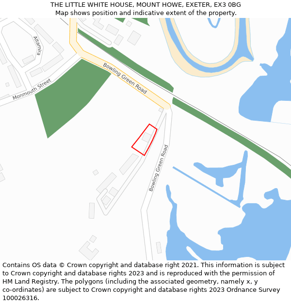 THE LITTLE WHITE HOUSE, MOUNT HOWE, EXETER, EX3 0BG: Location map and indicative extent of plot