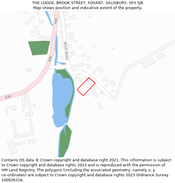 THE LODGE, BROOK STREET, FOVANT, SALISBURY, SP3 5JB: Location map and indicative extent of plot