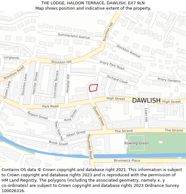 THE LODGE, HALDON TERRACE, DAWLISH, EX7 9LN: Location map and indicative extent of plot