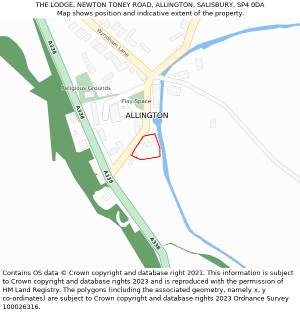 THE LODGE, NEWTON TONEY ROAD, ALLINGTON, SALISBURY, SP4 0DA: Location map and indicative extent of plot