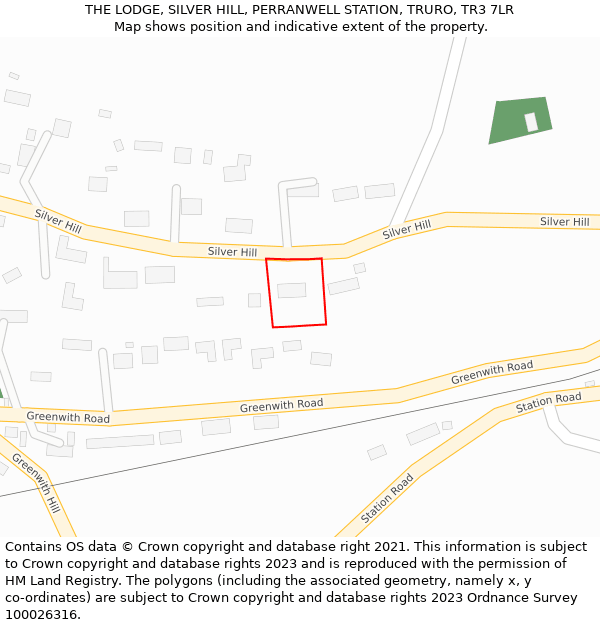 THE LODGE, SILVER HILL, PERRANWELL STATION, TRURO, TR3 7LR: Location map and indicative extent of plot