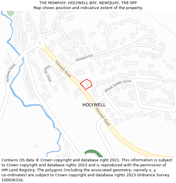 THE MOWHAY, HOLYWELL BAY, NEWQUAY, TR8 5PP: Location map and indicative extent of plot